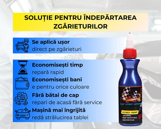 Soluție de îndepărtare a zgârieturilor de pe mașină